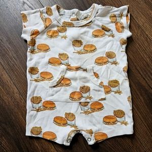 Kate Quinn burger and fries romper, 6-12 months